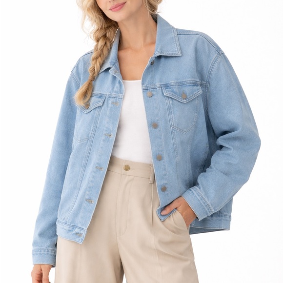 Z Supply Light Wash Blue Denim Jean Jacket - Picture 2 of 16